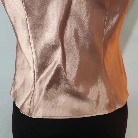 Sheri Martin Women’s Vintage Champagne Satin Tank Top - Picture 9 of 10
